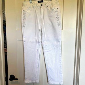 White Jean with silver emroidery detail